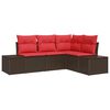 vidaXL Gartensofa-set 4 stk. Braun Poly-Rattan