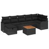 vidaXL Gartensofa-set mit Kissen 8 pcs Schwarz Poly Rattan