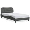 vidaXL Bettgestell ohne Matratze "Hvar" Dunkelgrau 100x200 cm Stoff