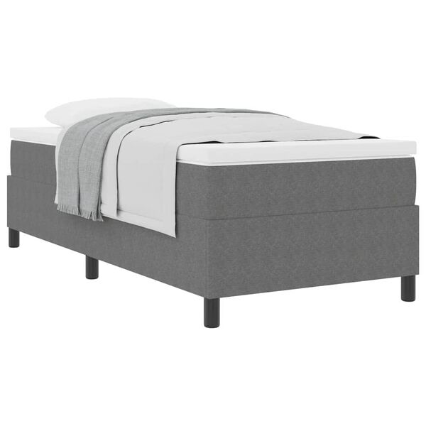 vidaXL Boxspringbett Hellgrau und Wei&szlig; 90 x 190 cm Cordstoff