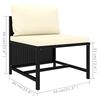 vidaXL 6-tlg. Garten-Lounge-Set mit Kissen Poly Rattan Schwarz