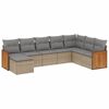 vidaXL 8-tlg. Garten-Sofagarnitur mit Kissen Beige Poly Rattan