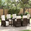 vidaXL Garten Essgruppe mit Kissen 7 pcs Braun Poly-Rattan