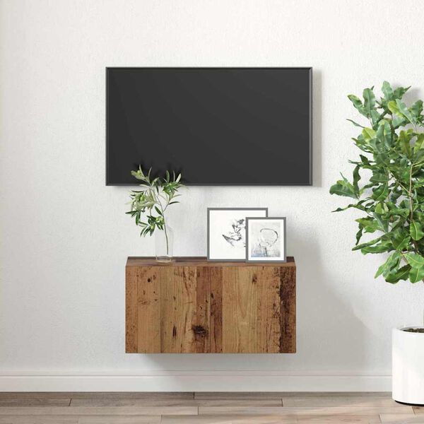 vidaXL TV-Schrankset Wandmontiert Braun 60 x 30 x 30 cm Holzwerkstoff