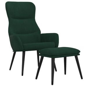 vidaXL Relaxsessel mit Hocker Dunkelgr&uuml;n Stoff