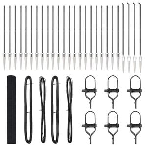vidaXL Schwei&szlig;drahtzaun mit Spikes Stahl und PVC Grau Netz