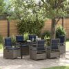 vidaXL Garten Essgruppe 7 pcs Grau Poly-Rattan