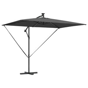 vidaXL Sonnenschirm mit LED-Lichtleisten Anthrazit 294 x 200 x 270 cm