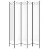 vidaXL 5-tlg. Paravent Weiß 200x220 cm Stoff