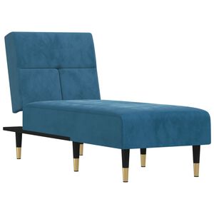 vidaXL Chaiselongue Blau Samt