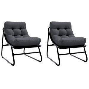 vidaXL gartenm&ouml;bel 2 stk. Schwarz Pulverbeschichteter Stahl