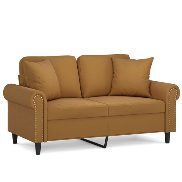 vidaXL 2-Sitzer-Sofa mit Kissen Braun 120 cm Samt