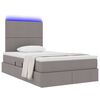 vidaXL Bett mit Stauraum und LED mit LED Taupe 120 x 190 cm Polyester