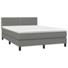 vidaXL Boxspringbett mit Matratze & LED Dunkelgrau 140x200 cm Stoff