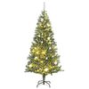 vidaXL K&uuml;nstlicher Weihnachtsbaum 300 LEDs & Kugeln Beschneit 210 cm