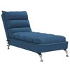 vidaXL Massage-Chaiselongue mit Kissen Blau Stoff