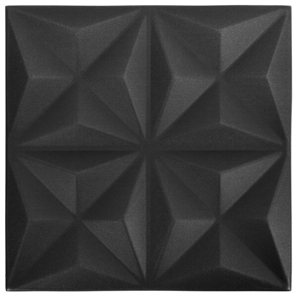 vidaXL Wandpaneele 24 pcs Origami Schwarz 50 x 50 cm XPS Schaum