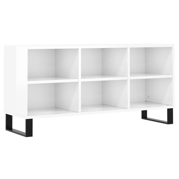 vidaXL TV-Schrank Hochglanz-Wei&szlig; 103,5x30x50 cm Holzwerkstoff