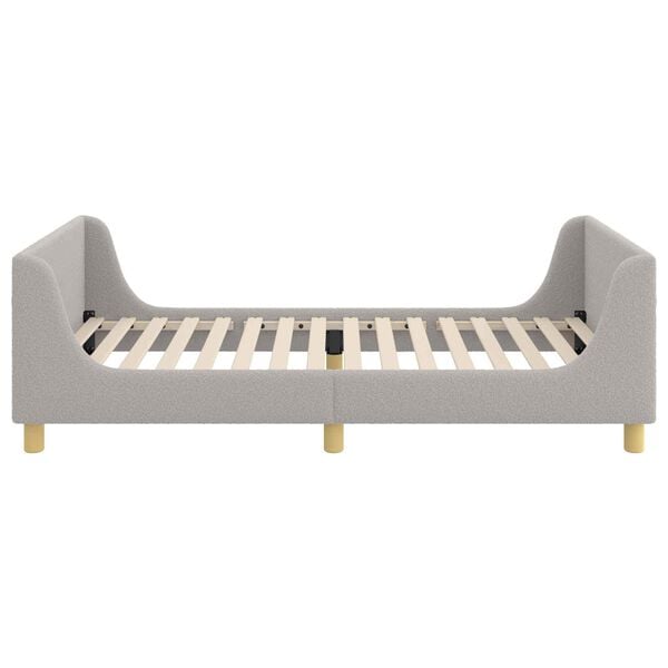 vidaXL Kinderbettgestell mit Kopfteil Hellgrau 80 x 200 cm Schafstoff