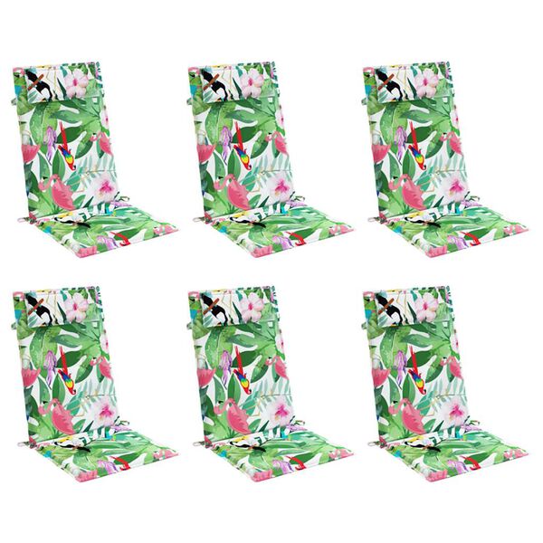 vidaXL Hochlehner-Auflagen 6 Stk. Mehrfarbig Oxford-Gewebe