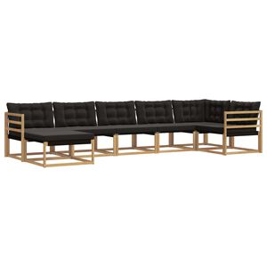 vidaXL Outdoor-Sofagarnitur 7 stk. Wei&szlig; und Schwarz Massivholz Akazie