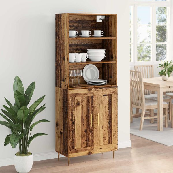 vidaXL Highboard Altholz 69,5 x 34 x 180 cm Holzwerkstoff
