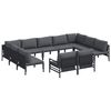 vidaXL Gartensofa-set 11 stk. Schwarz Stahl