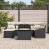 vidaXL Garten-Sofa-Set mit Kissen 7 pcs Schwarz und Creme
