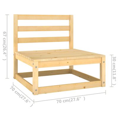 vidaXL 3-Sitzer-Gartensofa mit Kissen Kiefer Massivholz