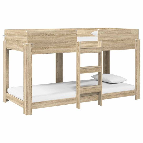 vidaXL Etagenbett f&uuml;r Kinder Sonoma-Eiche 100 x 200 cm Holzwerkstoff