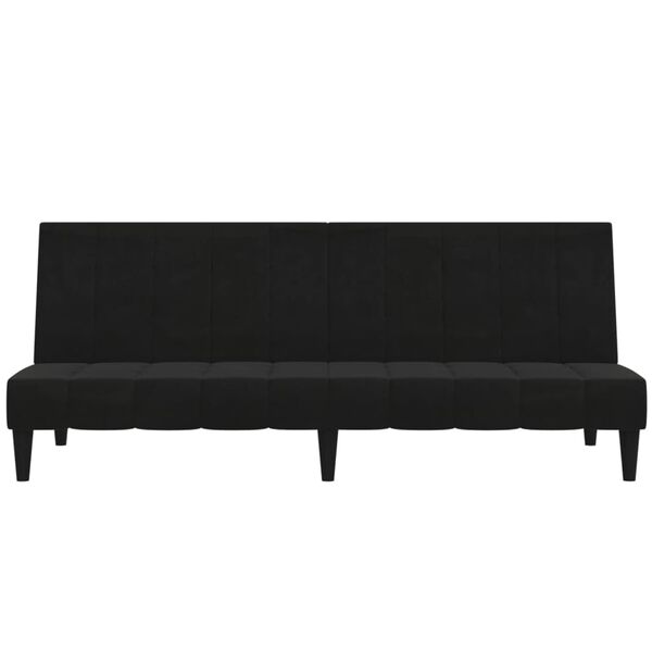 vidaXL Schlafsofa 2-Sitzer Schwarz Mikrofasergewebe