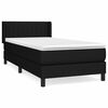 vidaXL Boxspringbett mit Matratze Schwarz 100x200 cm Stoff