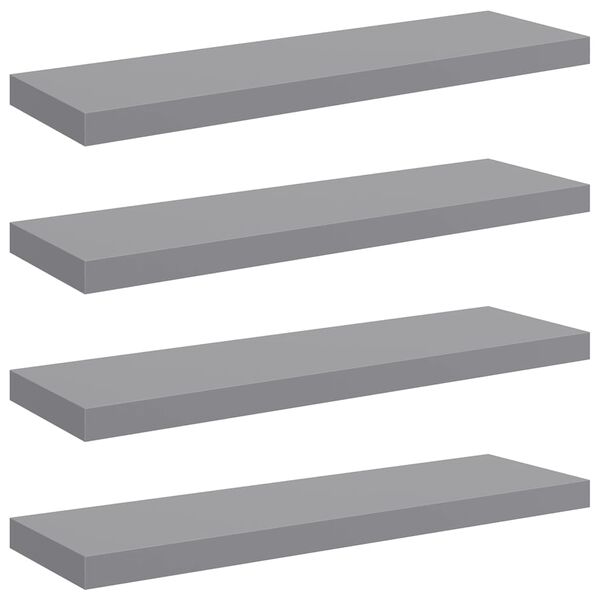 vidaXL Schweberegale 4 Stk. Grau 80x23,5x3,8 cm MDF
