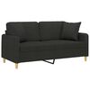 vidaXL 2-Sitzer-Sofa mit Kissen Schwarz 140 cm Stoff