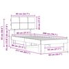 vidaXL Bettgestell mit gepolstertem Kopfteil Taupe 80 x 200 cm