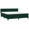 vidaXL Boxspringbett mit Matratze Dunkelgr&uuml;n 160x200 cm Samt