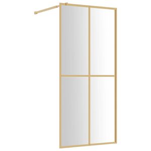 vidaXL Duschwand f&uuml;r Begehbare Dusche mit ESG Klarglas Golden 80x195cm