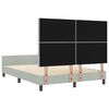 vidaXL Boxspringbett mit Kopfteil Hellgrau 160 x 200 cm Samt