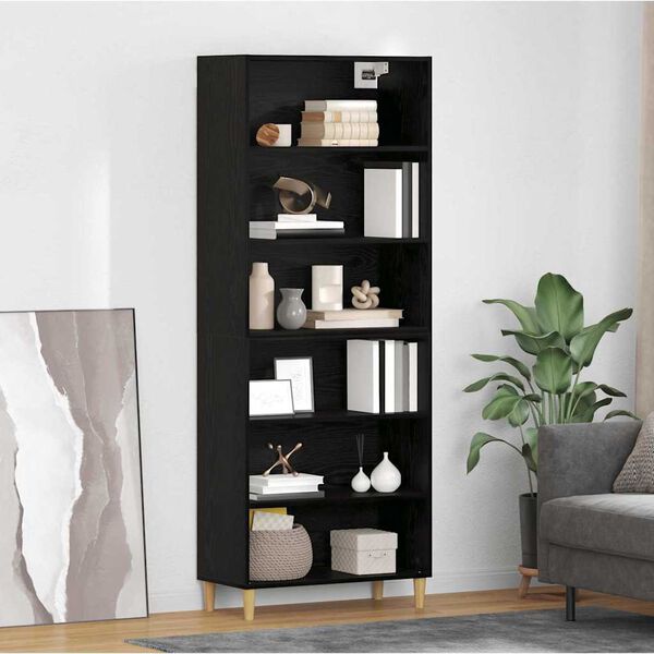 vidaXL Highboard Schwarz Eichen-Optik 69,5 x 32,5 x 180 cm