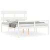 vidaXL Seniorenbett mit Kopfteil 160x200 cm Wei&szlig; Massivholz