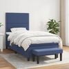 vidaXL Boxspringbett mit Matratze Blau 90x200 cm Stoff