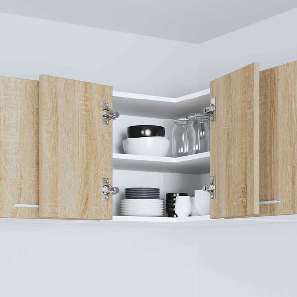 vidaXL H&auml;ngeschrank mit Speicher Sonoma-Eiche und Wei&szlig; 57 x 57 x 40 cm