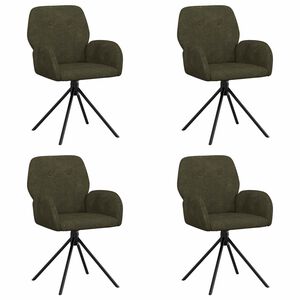 vidaXL Drehstuhl Esszimmer 4 pcs Kunstwildleder Olivegr&uuml;n
