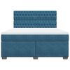 vidaXL Boxspringbett mit Matratze Blau 180x200 cm Samt