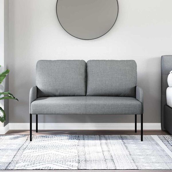 vidaXL Sofas mit Kissen 110cm Hellgrau Sperrholz