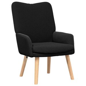 vidaXL Sessel Schwarz 63 x 67 x 94 cm Schafstoff und Sperrholz