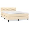 vidaXL Boxspringbett mit Matratze Creme 140x200 cm Stoff