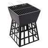 vidaXL 2-in-1 Feuerstelle und Grill 34x34x48 cm Stahl
