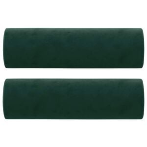 vidaXL Zierkissen 2 Stk. Dunkelgr&uuml;n &Oslash;15x50 cm Samt