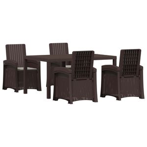 vidaXL Garten Essgruppe 5 stk. Braun und Hellgrau PP